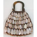 Silk & Hanging Shell Purse with Horn Handle (Vietnam)