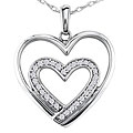 10k White Gold 1/6ct TDW Diamond Heart Pendant