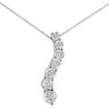 14k White Gold 1/4ct TDW Diamond Journey Necklace