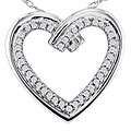 10k White Gold 1/5ct TDW Diamond Heart Pendant ( J-K, I2 )