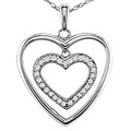 10k White Gold 1/6ct TDW Diamond Heart Necklace (J-K, I2)