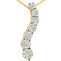 14k Gold 3/4ct Diamond Journey Curve Necklace