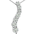 14k White Gold 1/2ct TDW Diamond Journey Necklace