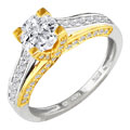 14k Two-tone Gold 2ct TDW Diamond Engagement Ring