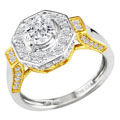 14k Two-tone Gold 1 3/8ct Diamond Engagement Ring