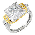 14k Two-tone Gold 1 1/2ct TDW Diamond Engagement Ring