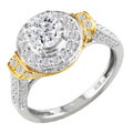 14k Two-tone Gold 1 3/4ct TDW Diamond Engagement Ring
