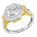 14k Two-tone Gold 1 1/6ct TDW Diamond Engagement Ring
