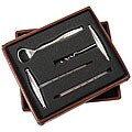 4-piece Stainless Steel Bar Tool Set in Leather Case