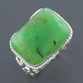Green Onyx Sterling Silver Ring (India)