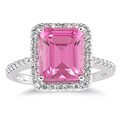 14k Gold Pink Topaz and 1/3ct Diamond Ring