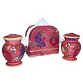 Sandy's Orchard Hand-painted Napkin/ Salt/ Pepper Set