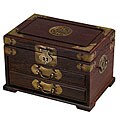 Handmade Vintage Style Wood and Brass Jewelry Box