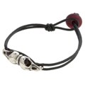 Gerald David Bauman Silver and Leather Double Vulture Bracelet