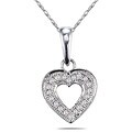10k White Gold Diamond Accent Heart Necklace