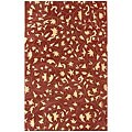 Hand-tufted Leaves Wool Rug (5' x 8')