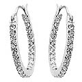 Sterling Silver Clear Cubic Zirconia Hoop Earrings