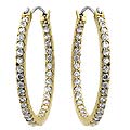 18k Gold over Sterling Silver Cubic Zirconia Hoops