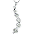 18k White Gold 3ct Diamond Journey Curve Pendant