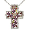 Charles Winston Multi Color CZ Cross Necklace
