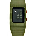 Puma Unisex Vega LCD Dial Green Rubber Watch