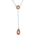 Charles Winston Silver/ Cognac CZ Lariat Necklace