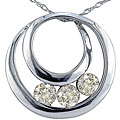 14k White Gold 1/2ct TDW 3 Diamond Circle Necklace