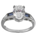 Tacori Platinum Cubic Zirconia Diamond Sapphire Engagement Ring