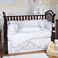 White Eyelet 12-piece Baby Girl Nursery Bedding Set