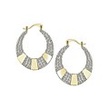 10k Yellow Gold Crystal Hoop Earrings (Case of 6)