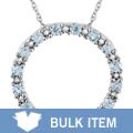 10k White Gold Blue Topaz Diamond Pendant (Case of 6)