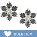 14k White Gold 1/2ct Black/ White Diamond Earrings (Case of 3)
