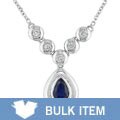 14k White Gold Sapphire 1/6ct Diamond Necklace (Case of 6)