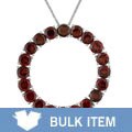 Sterling Silver Garnet Circle Pendant (Case of 6)
