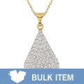10k Yellow Gold White Crystal Teardrop Necklace (Case of 6)