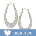 10k Yellow Gold Crystal Hoop Earrings (Case of 6)