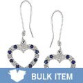 10k White Gold Sapphire Diamond Heart Earrings (Case of 6)