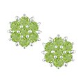 Silver Round Peridot Flower Earrings (Set of 6)