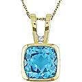 14k Gold Blue Topaz Diamond Necklace (Case of 6)