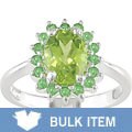 Sterling Silver Peridot Tsavorite Ring (Case of 6)