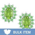 Sterling Silver Peridot Tsavorite Earrings (Case of 6)