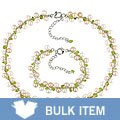 Cultured FW Pearl Peridot Necklace/ Bracelet Set (Case of 12)