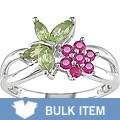 14k White Gold Multi-gemstone Floral Ring (Case of 3)