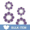 Sterling Silver Amethyst Flower Drop Earrings (Case of 6)