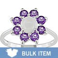 Sterling Silver White Moonstone Amethyst Ring (Case of 6)
