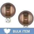 Cultured Brown Tahitian Pearl 1/5ct TDW Diamond Earrings (Case of 3)