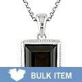 Silver Square Smokey Quartz Necklace (Case of 6)