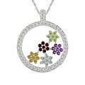 Sterling Silver Multi-gemstone Circle Necklace (Case of 3)