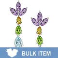Silver Multi-shape Gemstone Earrings (Case of 6)