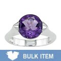 Sterling Silver Round Amethyst Ring (Case of 6)